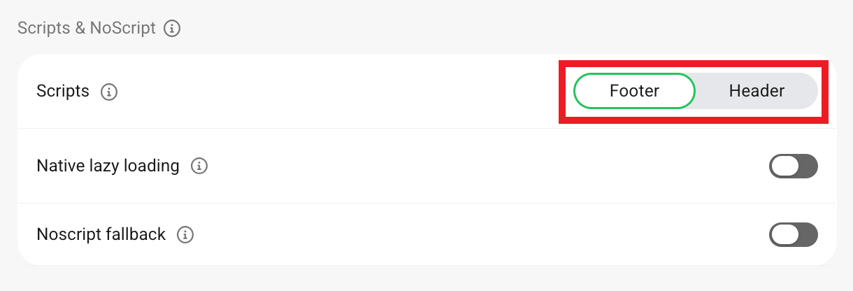 Lazy load scripts in header or footer