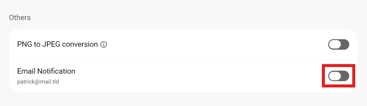 Enable email notification