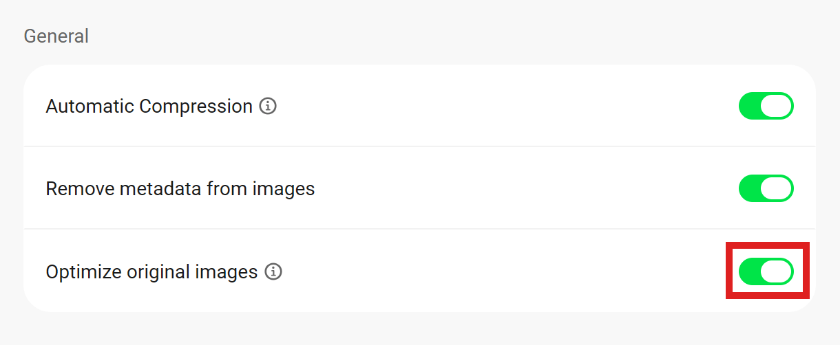 Optimize original images