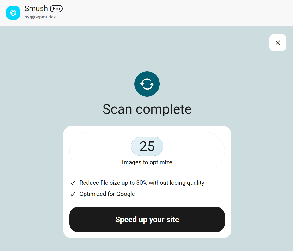 Setup wizard scan complete