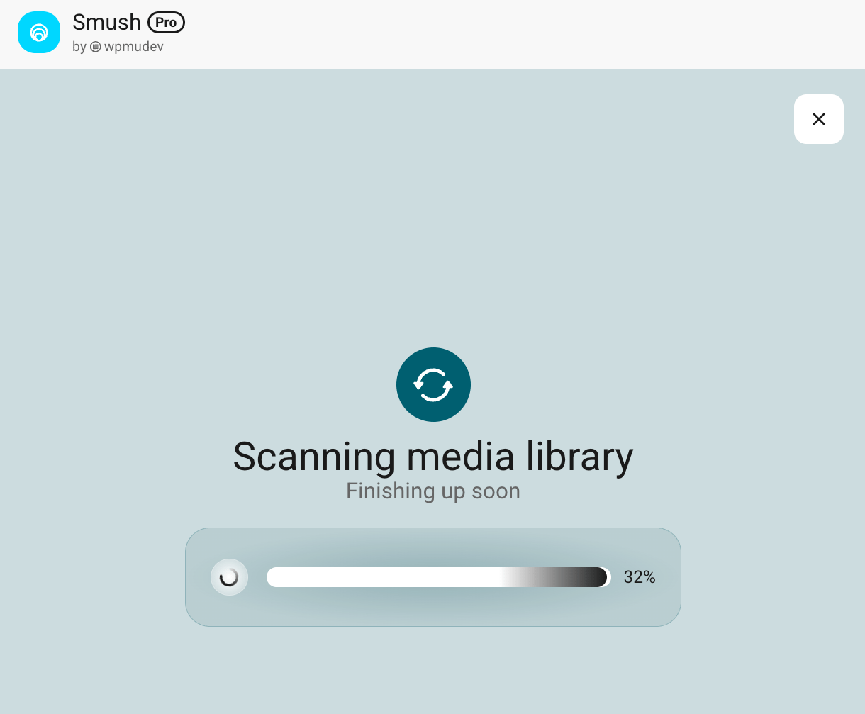 Setup wizard scanning progress