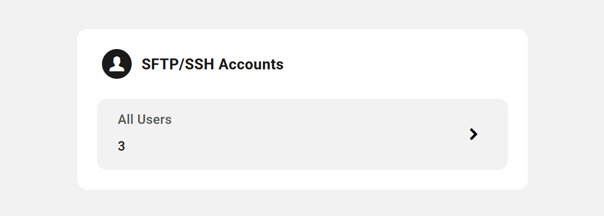SFTP/SSH overview widget for an Unlimited hosting site