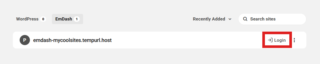SSO login link for an EmDash site