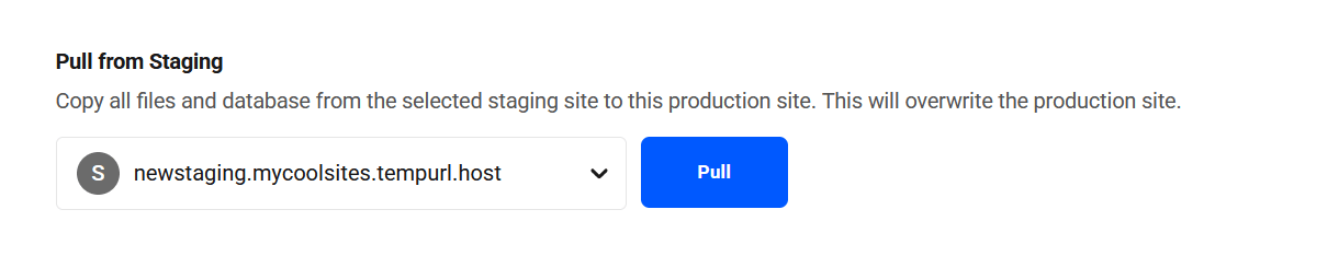 Pull staging to production on an Unlimited hosting site
