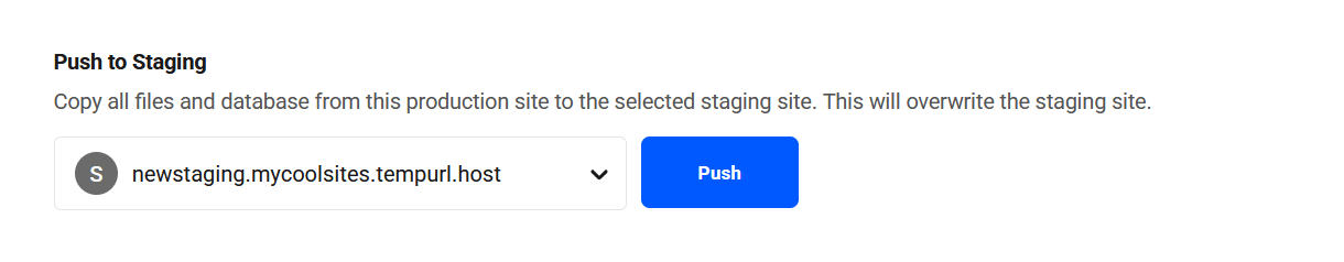 Push production to staging on an Unlimited hosting site
