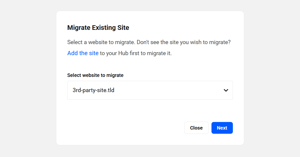 Migrate tool on an Unlimited hosting site