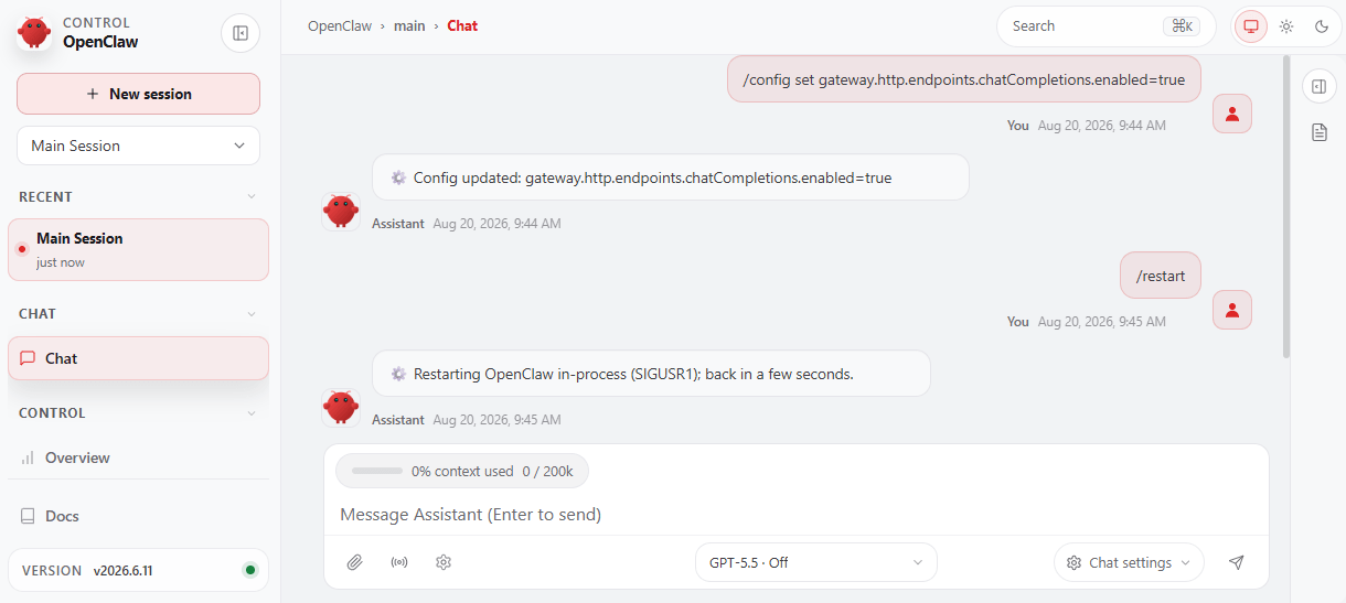 OpenClaw connected to Site Brain